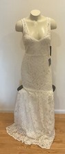 LULU'S White Lace Maxi Dress Wedding Bridal Bride S New w/ Tags Sleeveless