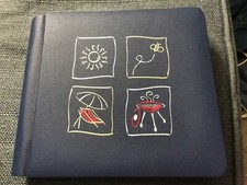 Creative Memories 7x7  Blue Scrapbook Album Summer Fun w 24 blue  Red Pages