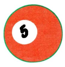 billiards ball pool fabric applique iron on #5 not embroidered 2.5 inch 1pc