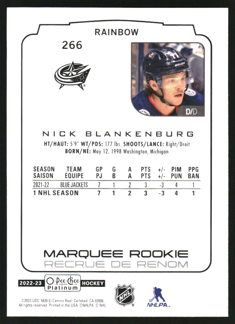 202223 OPeeChee Platinum Marquee Rookies Rainbow 266 Nick