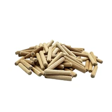 Rhino Wood - 1/4" x 1 1/2" - 100 PK Wooden Dowel Pin Kiln Dried, Fluted, Beveled