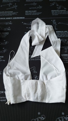 Hansen & Gretel Cotton+Linen Cropped Cami Top/Bralette Size XXS White - Picture 7 of 7