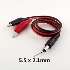 10x 50cm 5.5x 2.1mm DC Male to Dual Alligator Clip Power Charger Connector Cable