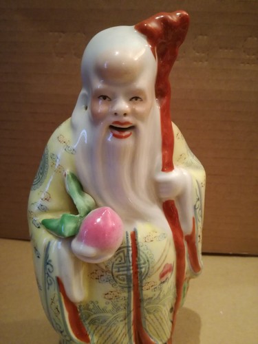 Statua Statuina Scultura San Xing - Shou Xing - Ceramica Porcellana Cina Oriente - 第 2/6 張圖片