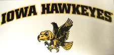 Iowa Hawkeyes Flying Hawk Decal (7" x 3")  NEW - All Weather Decal!