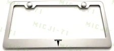 Tesla Logo Stainless Steel License Plate Frame Holder Rust Free