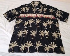 Campia Moda Vintage Hawaiian Shirt Button Up Mens XL Hula Girls Palm Trees