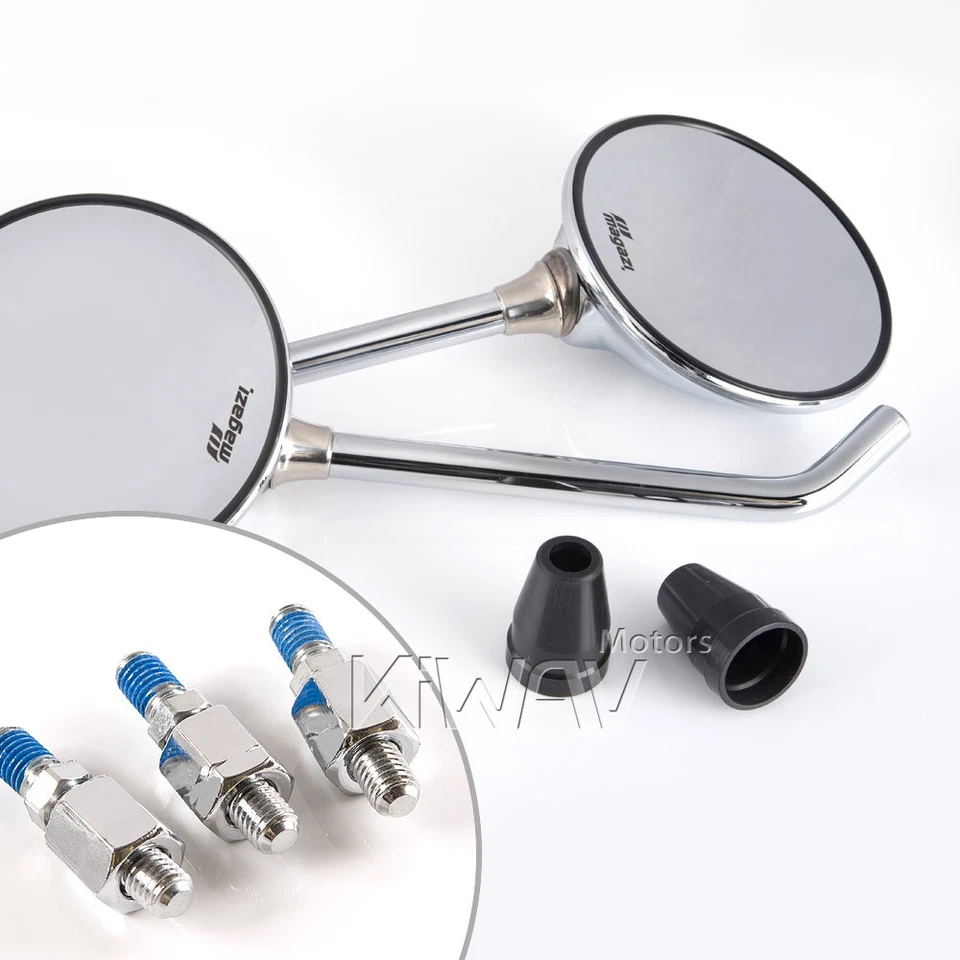 Magazi mirrors steel roundie chrome 8mm fits Aprilia Atantic SR motorcycle - Image 4 of 4