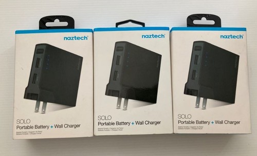 Naztech (Lot de 3) - Batterie portable SOLO de 5200 mah et chargeur mural double USB