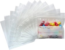 120 Pack BPA-Free Reusable Travel Pill Bags with Writable Labels  Airtight Seal