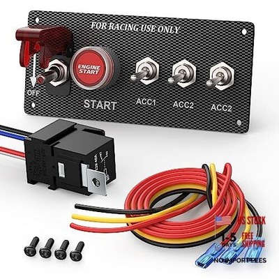 Boat Toggle Switch Panel DC 12V 30A Racing Switch 5 in 1 Ignition Switch Panel