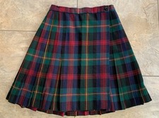 Vintage Multicolor Plaid 100 Wool Pleated Mini Skirt Sz 6 Tartan Schoolgirl USA