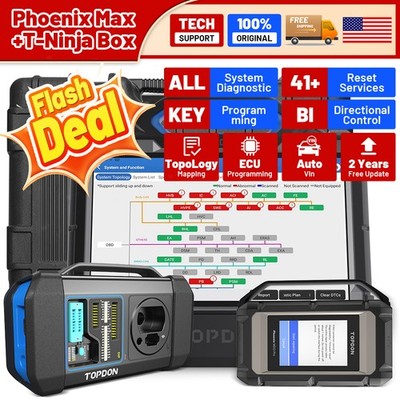 TOPDON Phoenix Max + T-Ninja Box Immobilizer Key Programmer Tool ECU Programming