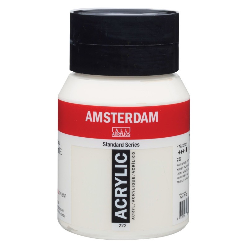 Peinture acrylique jaune clair Amsterdam 500ml pour décors intérieurs