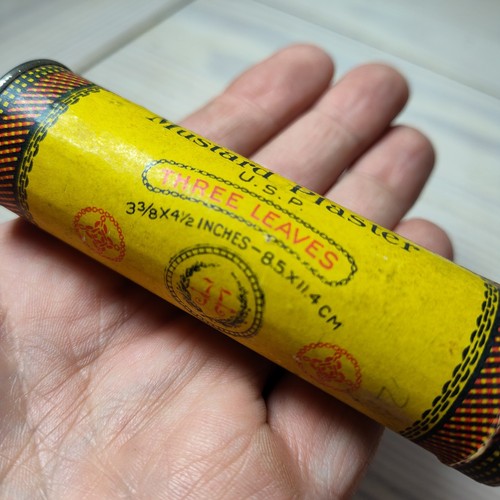 RARE Johnson & Johnson 1900 Mustard Plaster Three Leaves Tin Antique Collectible - Picture 2 of 5