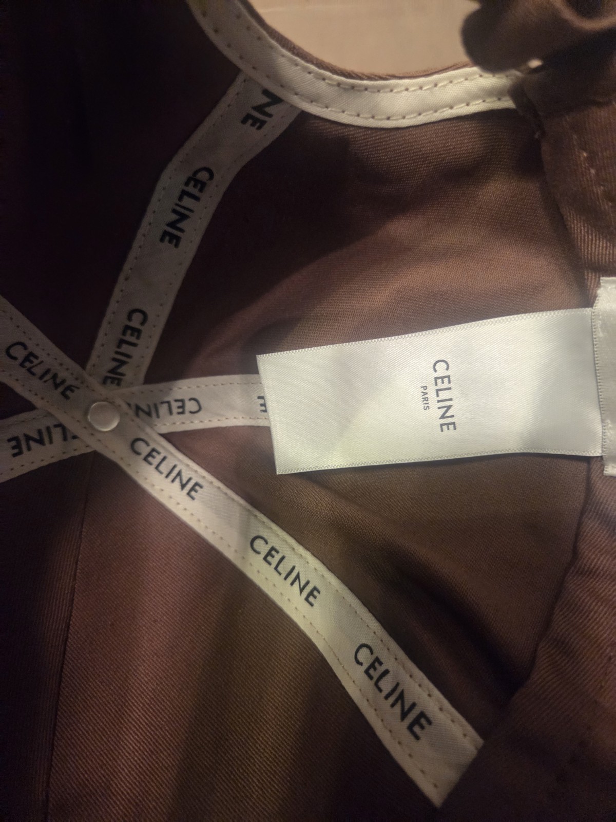 Celine Triomphe Baseball Cap Adjustable Chocolate… - image 10