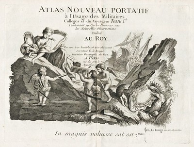 Atlas Nouveau Le Rouge Titel Titelblatt title engraving 1756 Kupferstich