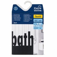 Kleine Wolke Duschvorhang Bath 180X200 Cm Textil Schwarz/Weiß OEKO-TEX