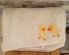 Carters Yellow Duck Cream Baby Blanket Fleece Soft Security Lovey Boy Girl