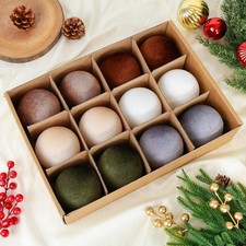 Christmas Tree Ornaments Velvet Balls, 3.15in Large Velvet Christmas Balls Or...