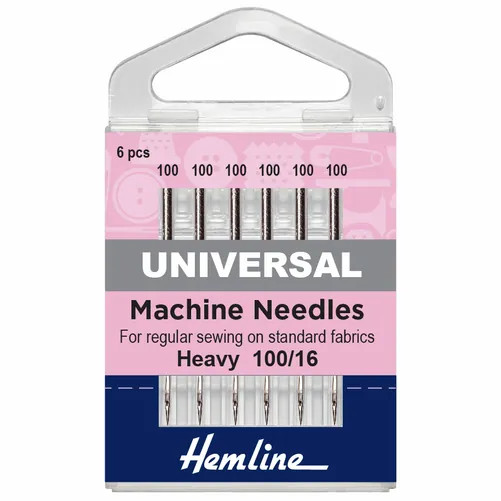 Hemline Universal Machine Sewing Needles - Heavy 100/16 - 5 Needles H100.100