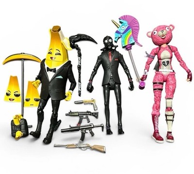 Fortnite Jazwares 6'' Figure Lot Chaos Agent Peely Cuddle Team Leader + Weapons
