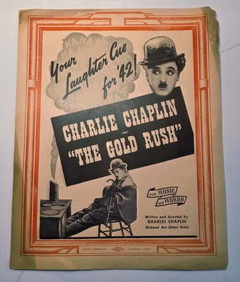 Vintage Gold Rush - Charlie Chaplin 1942- 11 x 13,75  Original Movie Poster