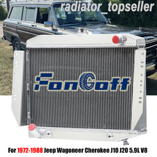 For 1972-1988 Jeep Wagoneer Cherokee J10 J20 5.9l V8 3 Row Aluminum Radiator