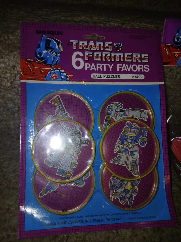 1984 Transformers G1 Ball Puzzle Game 6 PACK Party Favors NOS & Hats & Blowouts - Изображение 4 из 4