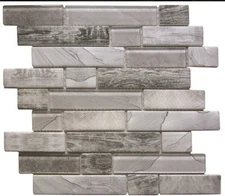 Bati Orient VEMI131 Glass Tile Mix Mosaic Border Backsplash Accent   Lot Of 6