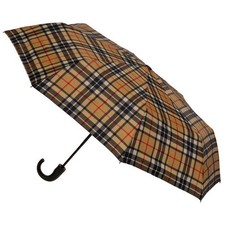 NEW Clifton Executive Auto. Open Fold Up Umbrella Camel Thomson