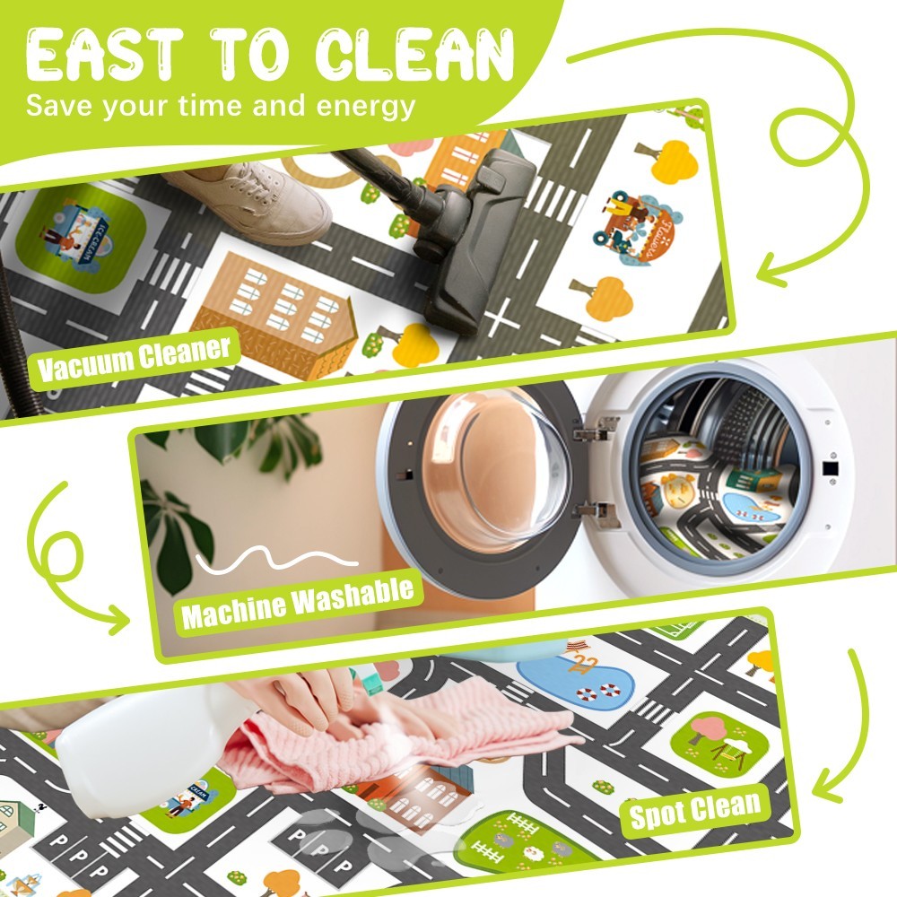 Kids Rug Car Rug,Kids Paly Rug,31"x 47" Kids Carpet with Roads,Washable Non-Slip