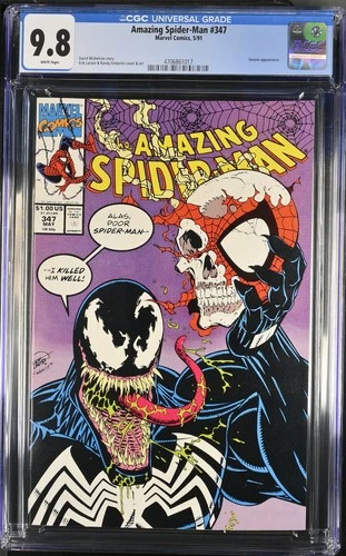 AMAZING SPIDER-MAN #347 CGC 9.8 WP NEAR PERFECT COVER WRAP VENOM 1991 FREE SHIPN