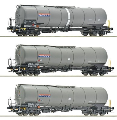 Roco 6600197 - 3-teiliges Set: Kesselwagen, NACCO, HO, 2R