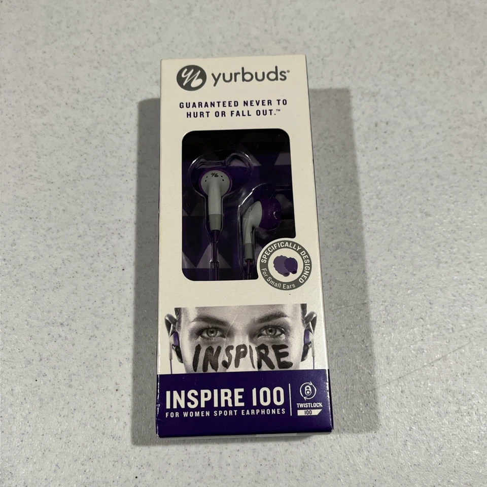 yurbuds INSPIRE 100 FONES DE OUVIDO ESPORTIVOS TWISTLOCK TECHNOLOGY À PROVA DE SUOR Roxo Cinza - Imagem 2 de 4