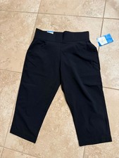Columbia Black All Season Cropped Capri Pull-On Pants Size Small 17" Inseam NWT