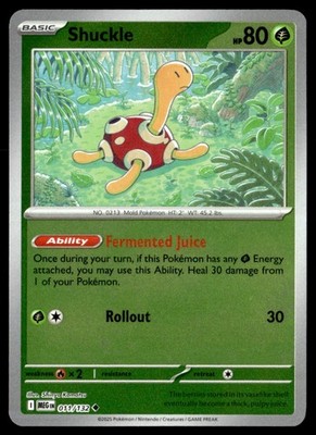 Shuckle - Uncommon Reverse Holo ME01: Mega Evolution 011/132 NM Pokémon TCG