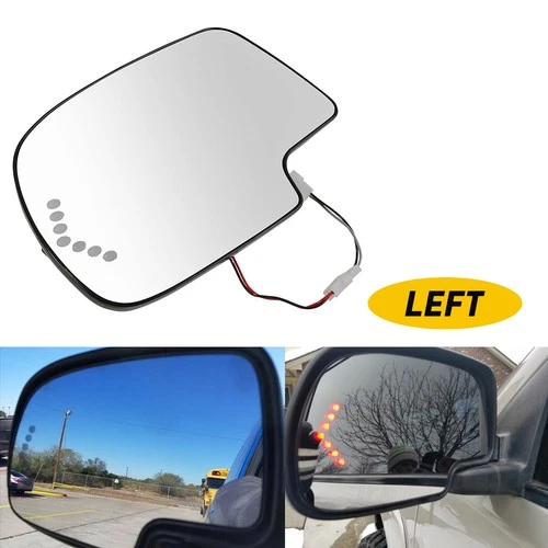 HEATED MIRROR POWER GLASS TURN SIGNAL DRIVER SIDE FIT FOR CHEVY GMC CADILLAC