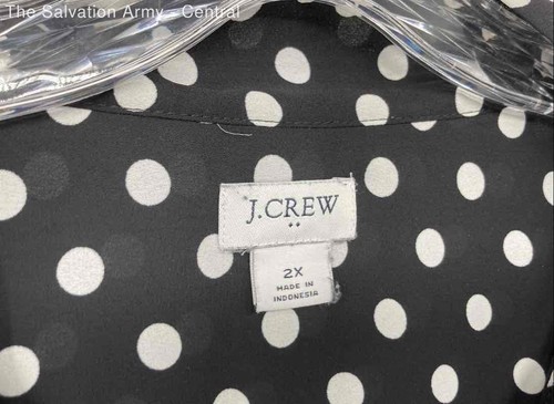 J. Crew Womens Black White Polka Dot Long Sleeve Button-Up Shirt Size 2X - Picture 3 of 6