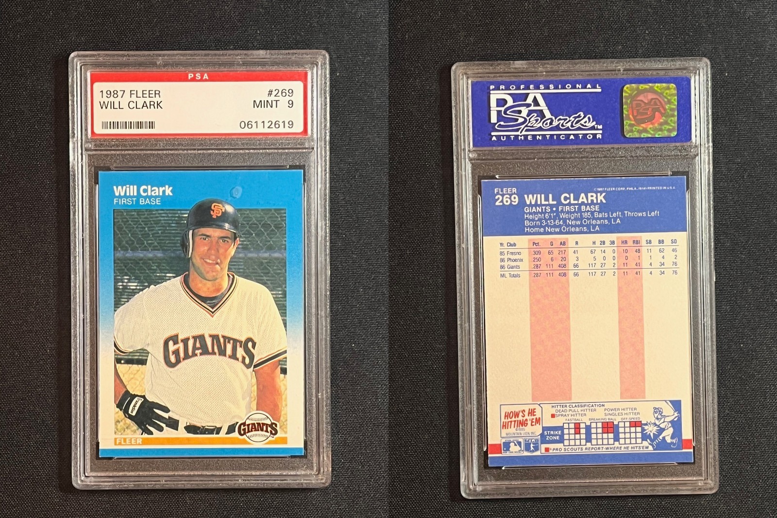 1987 Fleer Will Clark RC #269 PSA 9