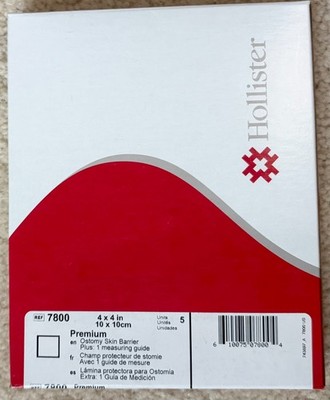 Hollister 7800 Premium Ostomy Skin Barrier Wafer 5 per Box 4 x 4 Exp 5/30