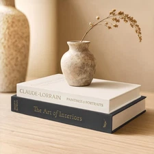 Decorative Books - Set of 2 Linen Hardcover Boxes with Storage - Aesthetic Fa...