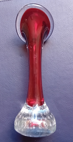Stylish cranberry glass bud vase - Picture 2 of 2