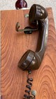 Vtg Paul Nelson Ind. Bar phone, brown leather, corded, w/rotary dial, light up — photo 9
