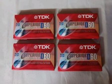 TDK Superior D60 Audio Cassette Tapes Normal Bias New Sealed Lot Of 4