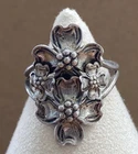 Beau Ring Sterling Silver Dogwood Flower Nouveau Vintage Floral Adjustable 7