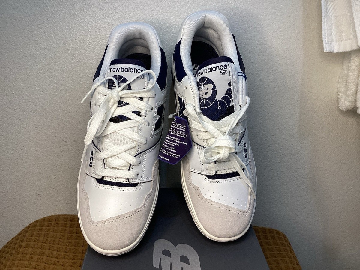 New Balance 550 White Navy Mens Size 9 Leather Sneakers BB550WA1
