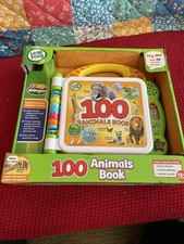 LeapFrog 100 Animals Book Baby Electronic Learning English/Spanish Green New