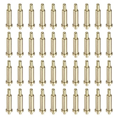 40Pcs 8mm Gold Plated Copper PogoPins, Spring Loaded Current Plug-In Type