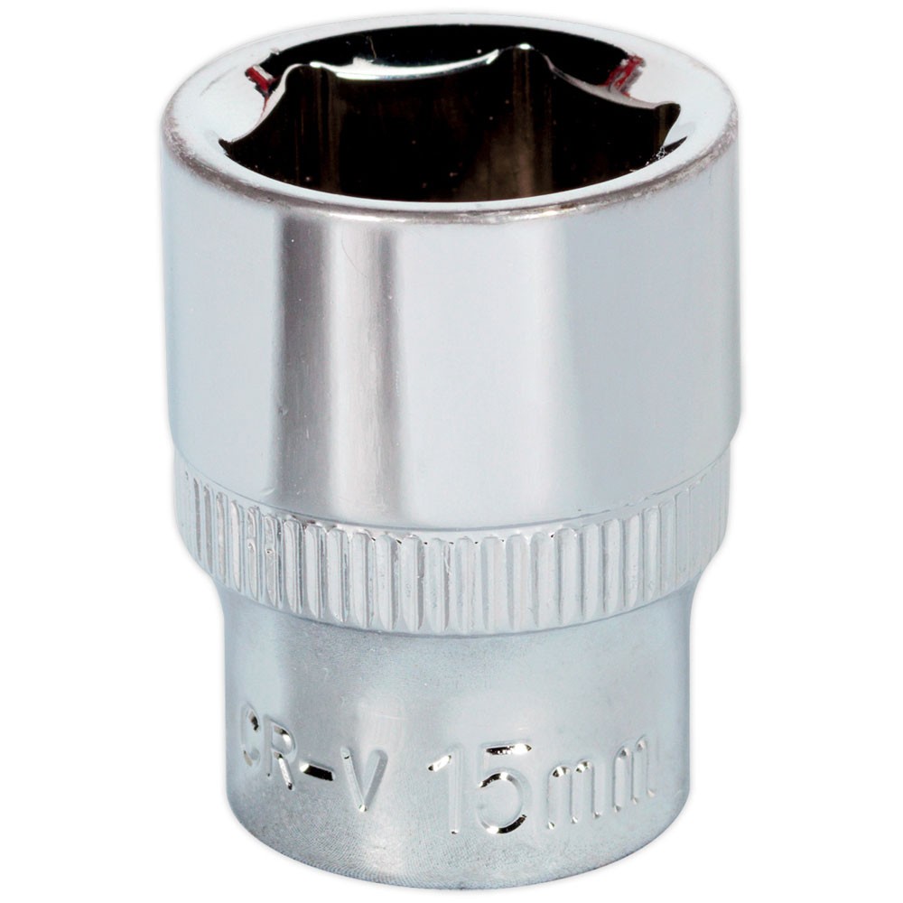Sealey Walldrive® Socket 15mm 3/8sq Drive Fully Polished